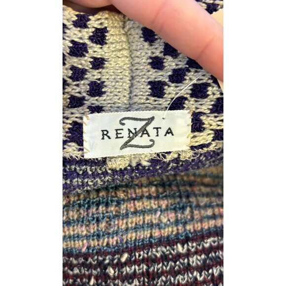 Renata Z Woven Sweater Vest Tan Multi Open Front L - Picture 5 of 5